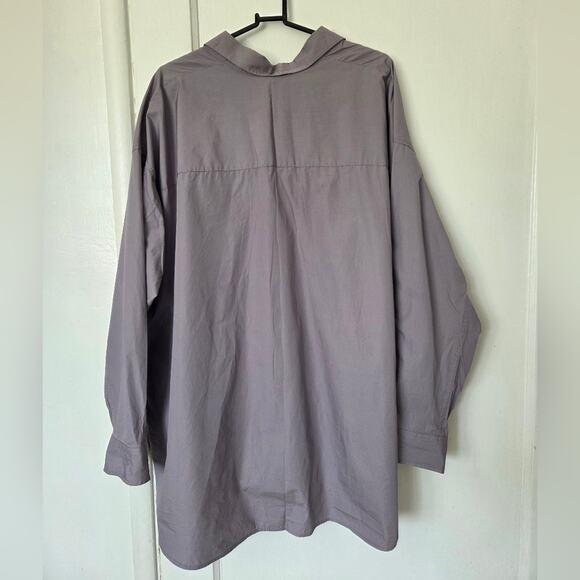 Wilfred Free Purple Slate Ardoise Mauve Long Sleeve Button Up Large NWT - Picture 4 of 9